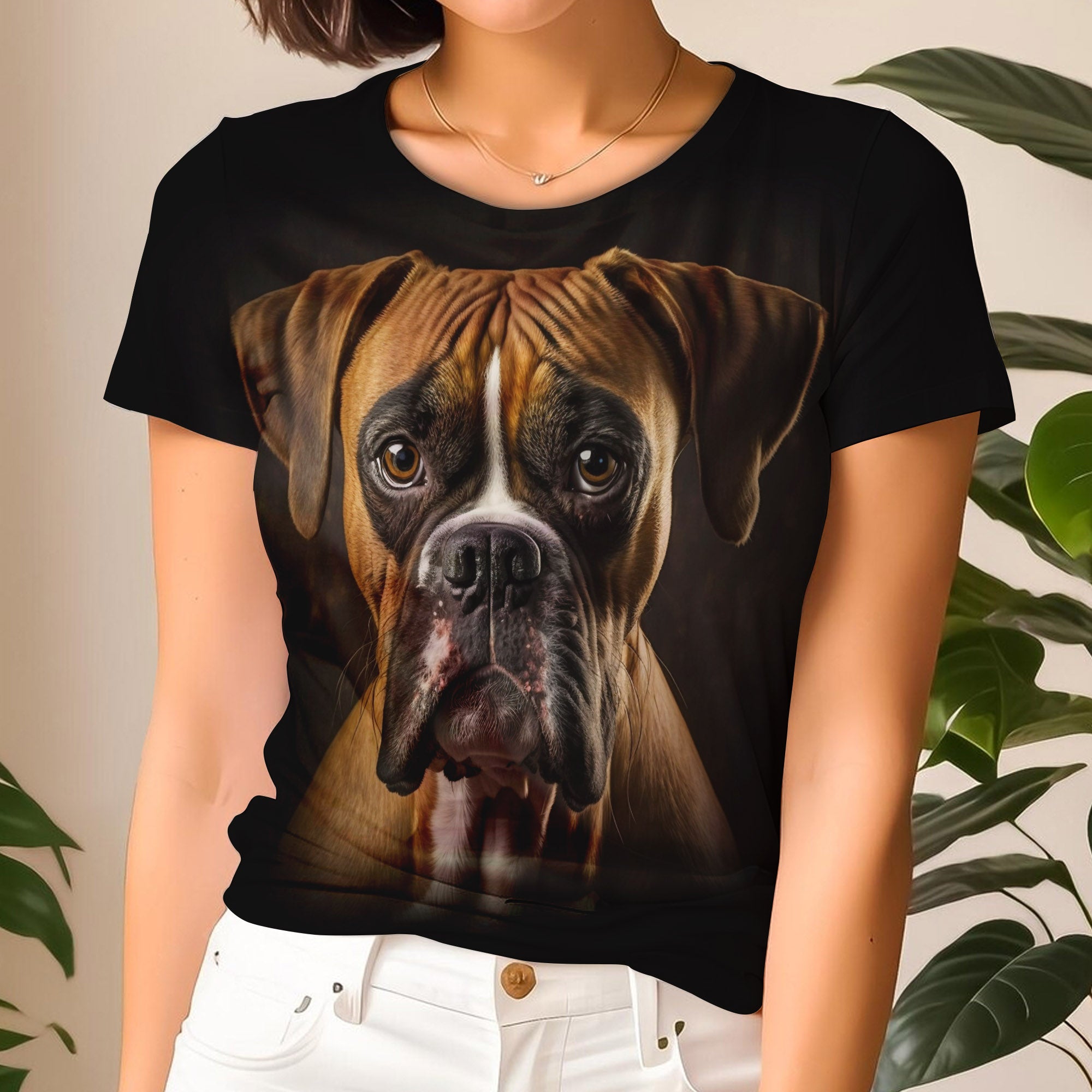 Boxer Dog 2 3D Face Premium T-shirt V037 – Dog so cute